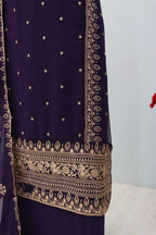 Anaita Purple Premium Embroidered Georgette Salwar Suit | Grocsy
