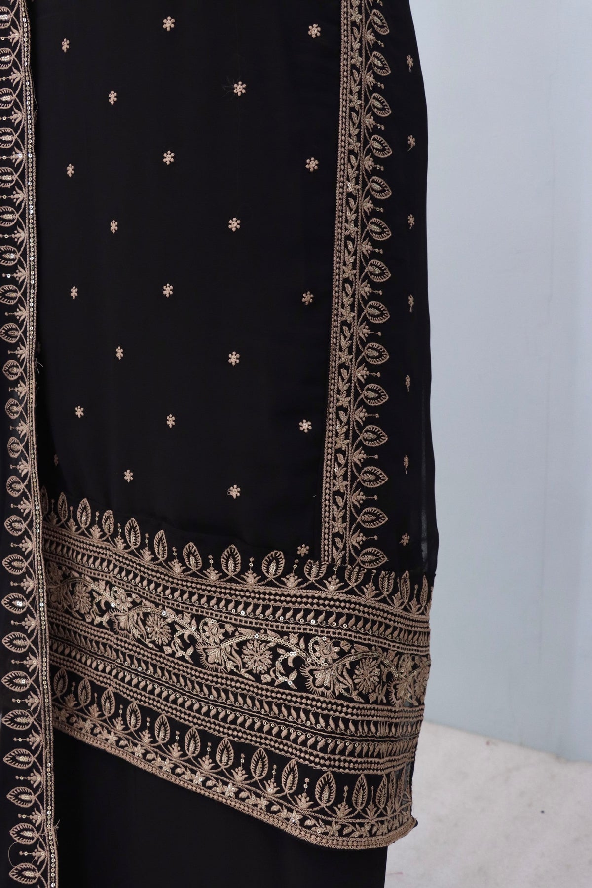 Anaita Black Premium Embroidered Georgette Salwar Suit | Grocsy