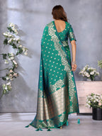 Anaita Green Premium Banarasi Tissue Silk Saree With Gala Weaving Work | Grocsy