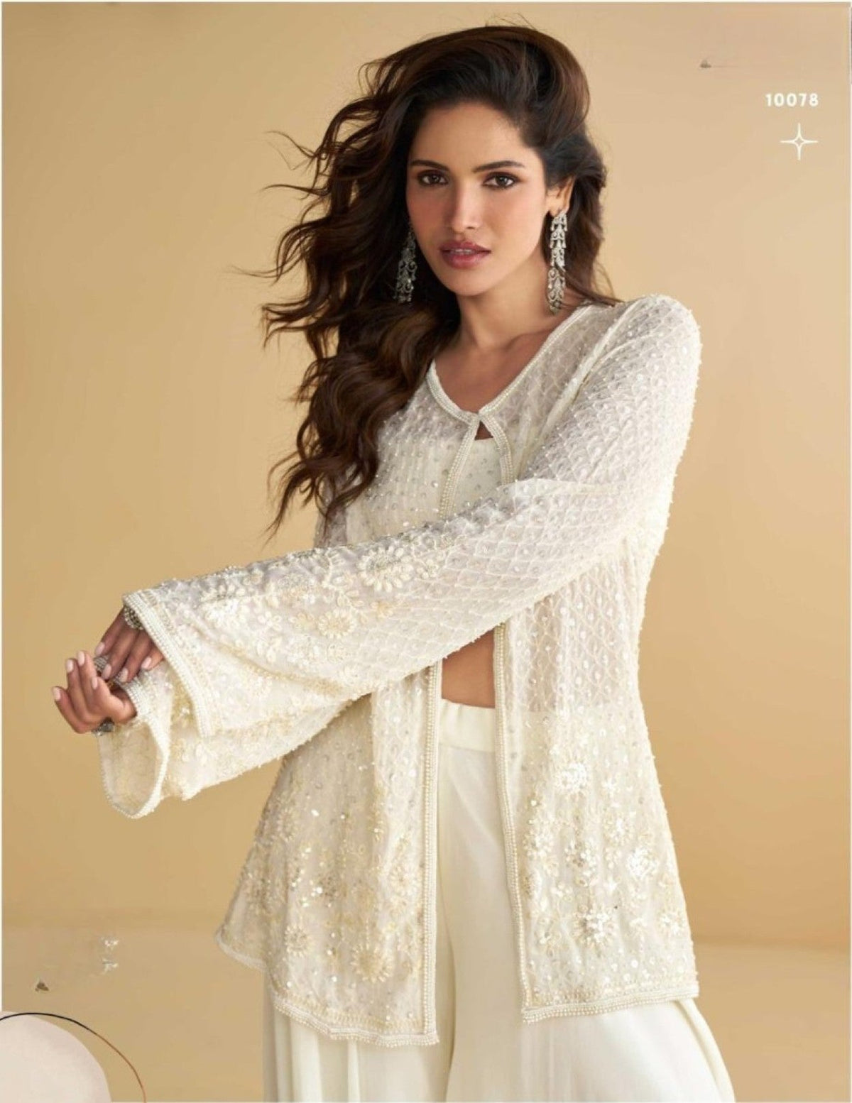 Anaita White Silk Stitched Suit With Embroidery Work | Grocsy