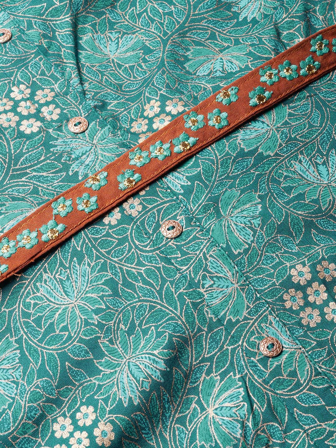 Juniper Women Teal Rayon Printed Asymmetric Dress | Grocsy