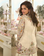 Anaita Off-White Silk Stitched Suit With Embroidery Work | Grocsy