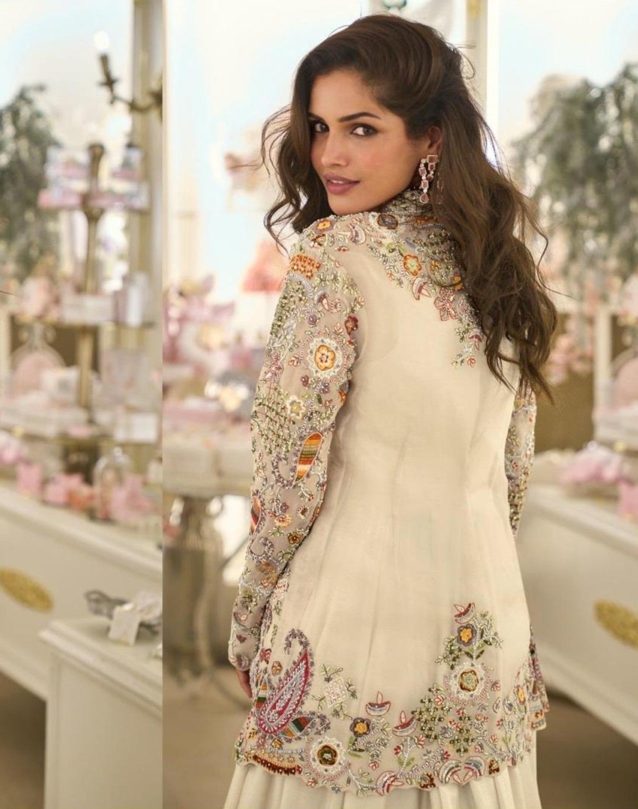 Anaita Off-White Silk Stitched Suit With Embroidery Work | Grocsy