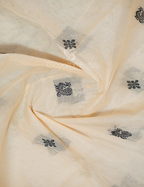 Kalanetha Shades of Cream Pure Kanchi Cotton Saree With Kanchi Traditional Border By Gayathri Reddy Designer Studio | Grocsy