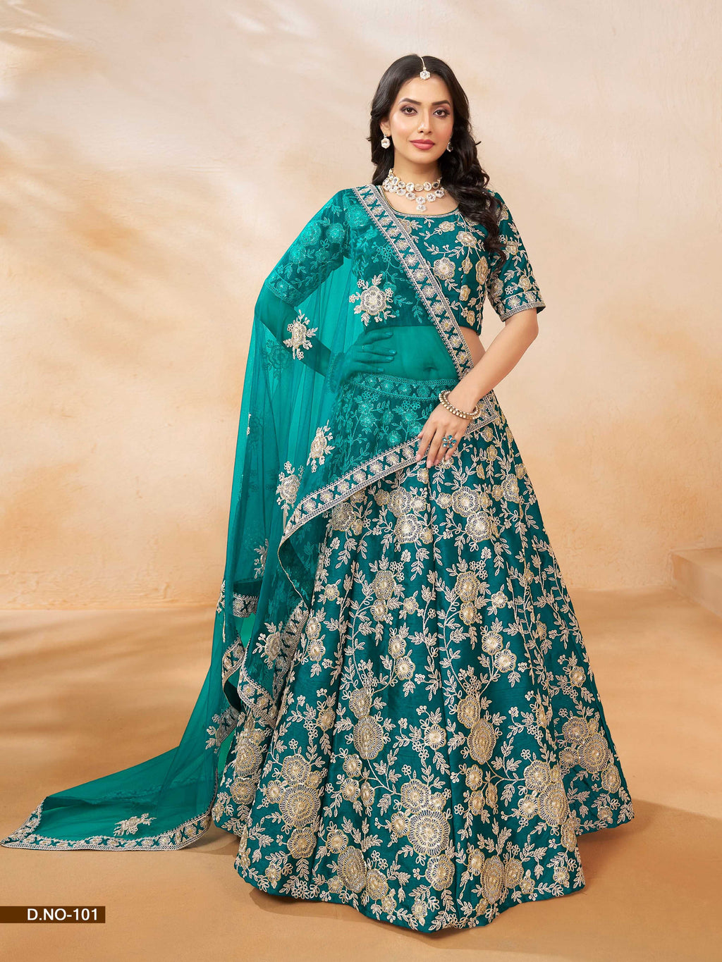 Anaita Teal Green Embroidered Heavy Art Silk Designer Lehenga With Blouse | Grocsy