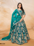 Anaita Teal Green Embroidered Heavy Art Silk Designer Lehenga With Blouse | Grocsy