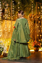 Anaita Green Silk Readymade Suit with Real Mirror Work | Grocsy