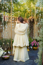 Anaita White Silk Readymade Suit with Real Mirror Work | Grocsy