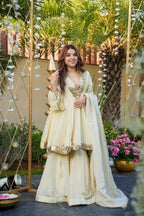 Anaita White Silk Readymade Suit with Real Mirror Work | Grocsy