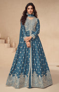 Anaita Teal Chinon With Sequence Embroidery Salwar Suit | Grocsy