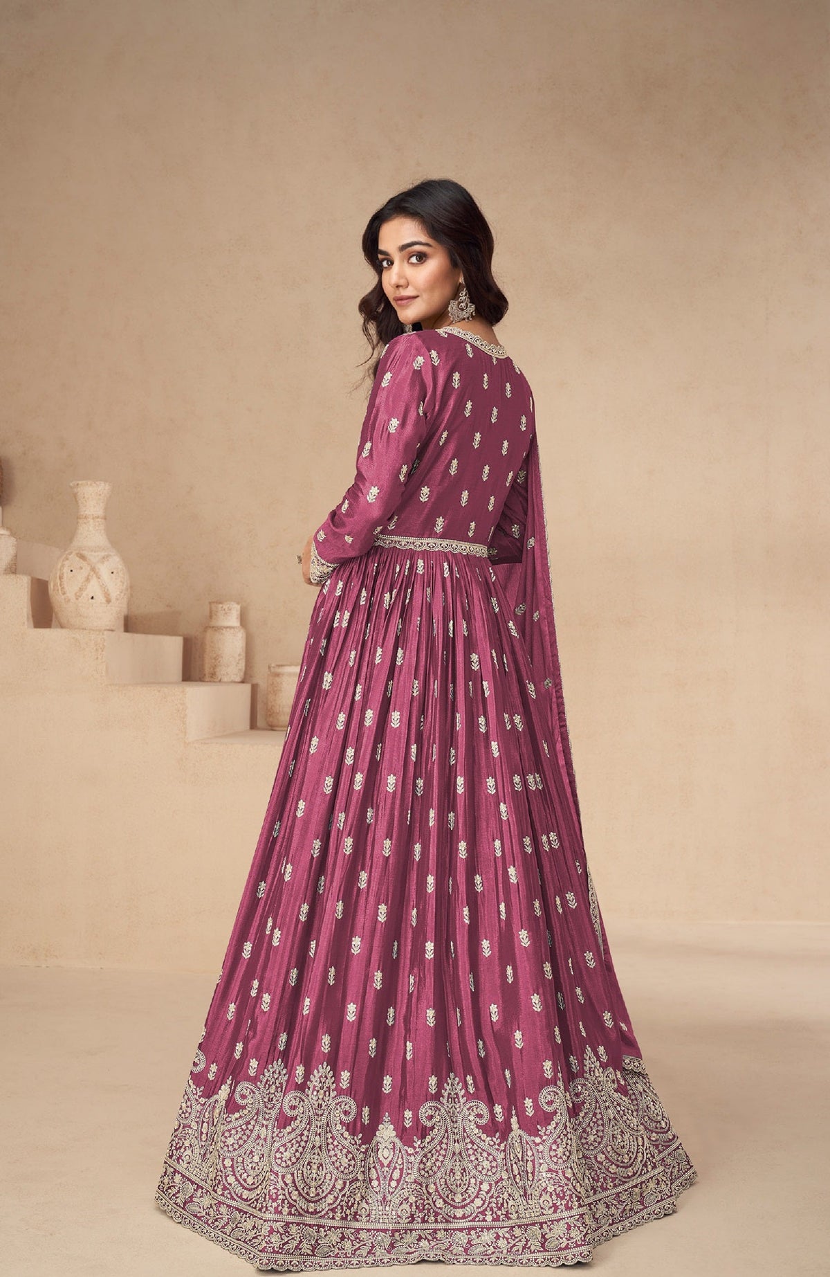 Anaita Magenta Chinon With Sequence Embroidery Salwar Suit | Grocsy