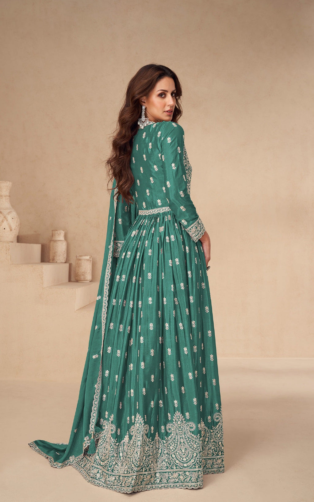 Anaita Green Chinon With Sequence Embroidery Salwar Suit | Grocsy