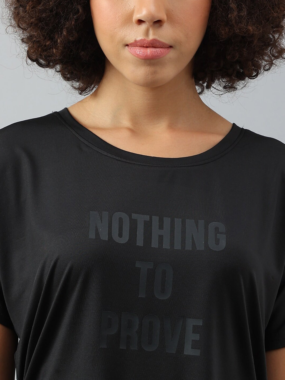MKH Women Typography Printed Dri-FIT Sports T-shirt | Grocsy