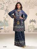 Anaita Navy Blue Crepe Stitched Sharara Suit With Hand Mirror Work | Grocsy