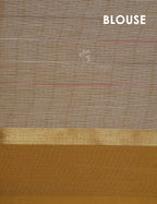 Dual Shade of Milk White And Light Brown Pure Mangalgiri Cotton By Gayathri Reddy Designer Studio | Grocsy