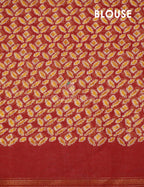 Brown And Red Coloured Patola Print Semi Chanderi Saree By Gayathri Reddy Designer Studio | Grocsy