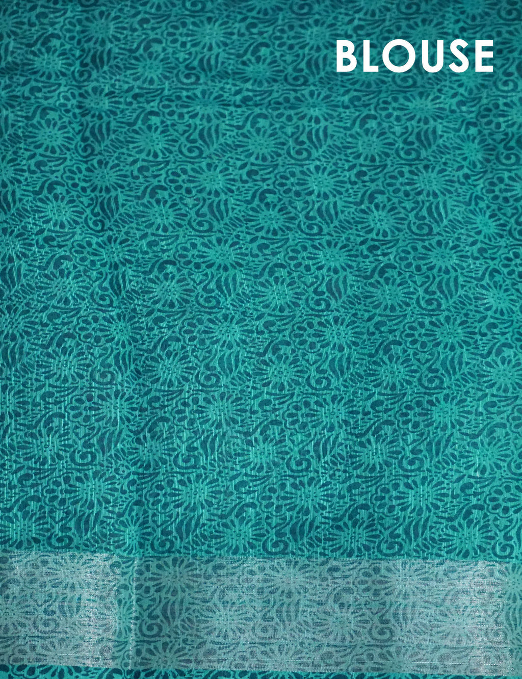 Pastel Green and Blue Digital Prin Semi Chanderi Saree By Gayathri Reddy Designer Studio | Grocsy