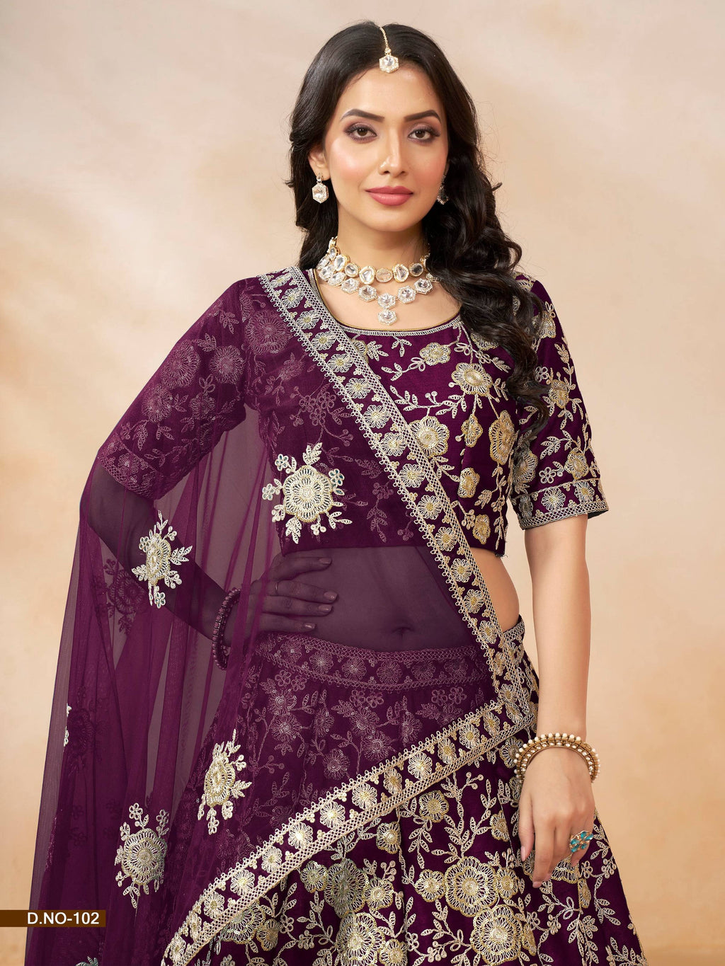Anaita Purple Embroidered Heavy Art Silk Designer Lehenga With Blouse | Grocsy