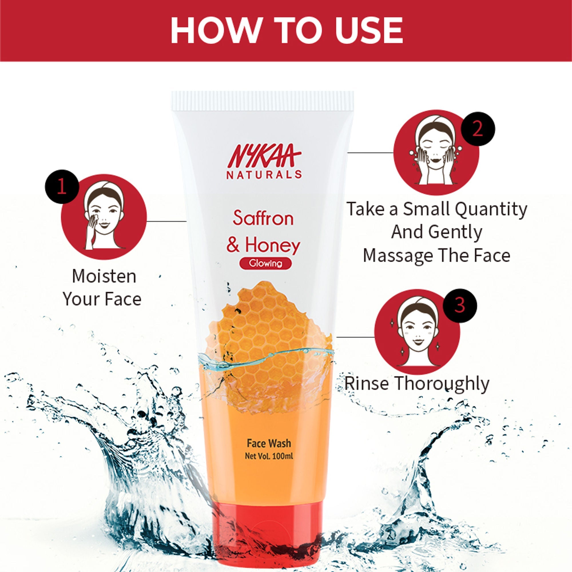Nykaa Anti-Acne Face Wash With Salicylic Acid, Tea Tree & Neem - For Oily & Acne Prone Skin - Saffron Honey | Grocsy