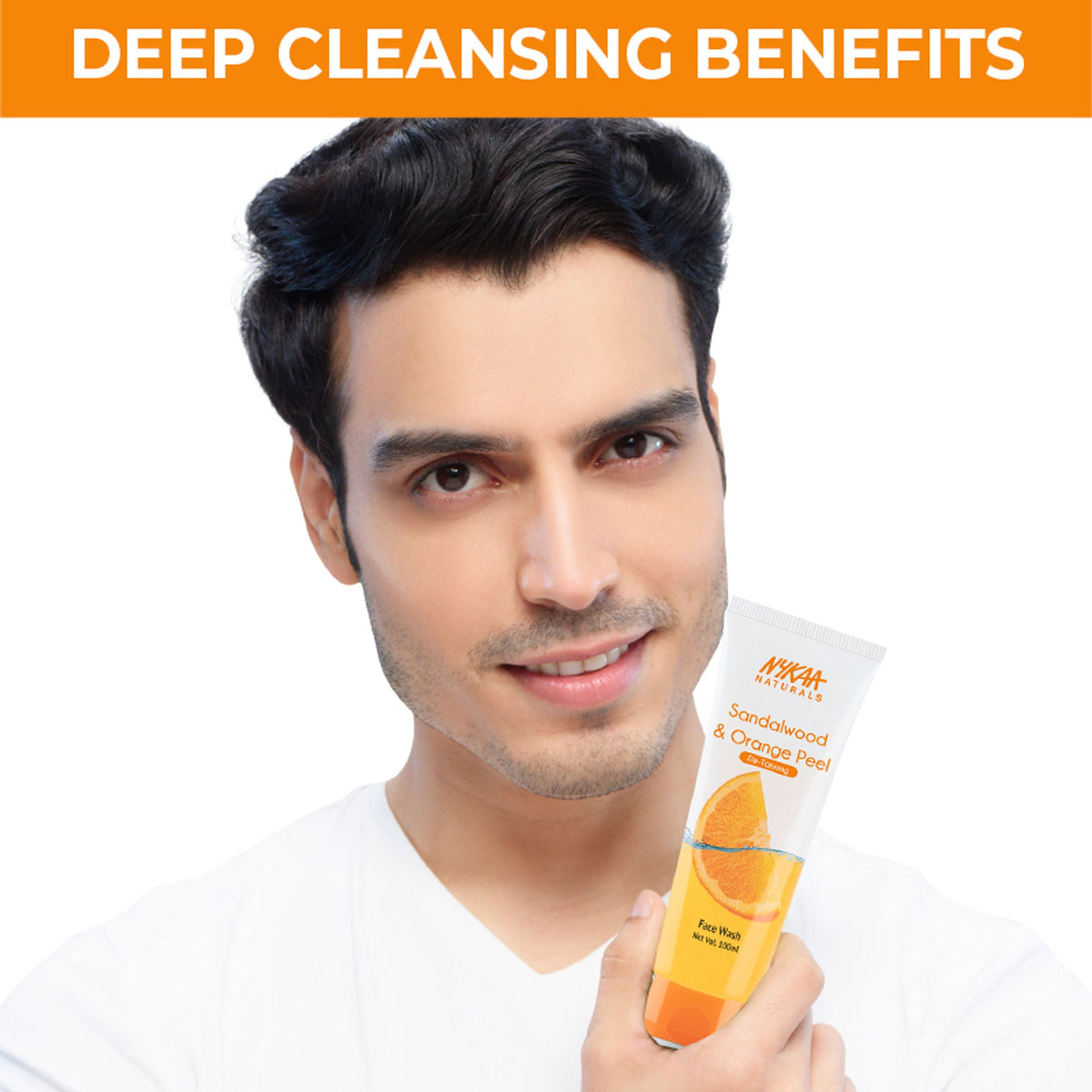 Nykaa Anti-Acne Face Wash With Salicylic Acid, Tea Tree & Neem - For Oily & Acne Prone Skin - Sandalwood Orange Peel | Grocsy