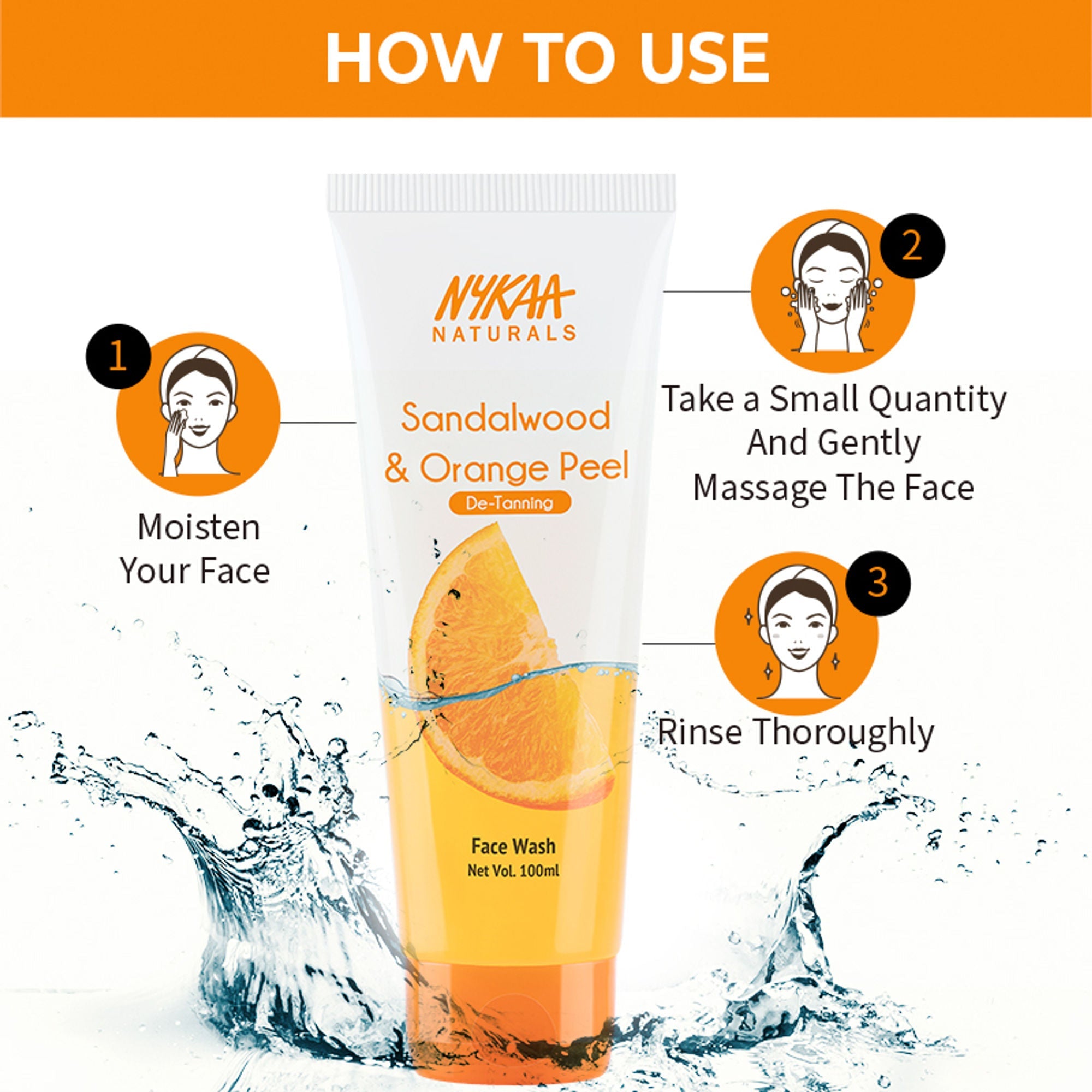 Nykaa Anti-Acne Face Wash With Salicylic Acid, Tea Tree & Neem - For Oily & Acne Prone Skin - Sandalwood Orange Peel | Grocsy