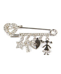 Rhodium-Plated Alloy Designer Stylish Brooch Pin - The Pari | Grocsy