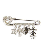 Rhodium-Plated Alloy Designer Stylish Brooch Pin - The Pari | Grocsy