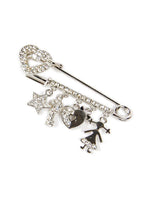 Rhodium-Plated Alloy Designer Stylish Brooch Pin - The Pari | Grocsy