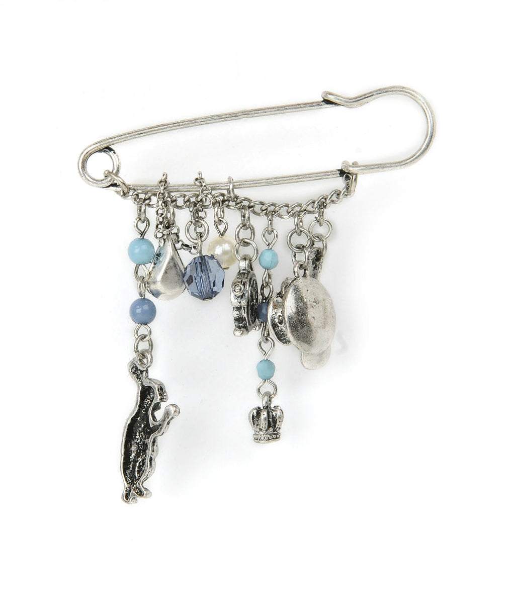 Rhodium-Plated Alloy Designer Stylish Brooch Pin - The Pari | Grocsy
