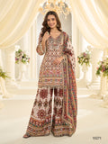 Anaita White Crepe Silk Stitched Suit with Aari & Digital Print Work | Grocsy