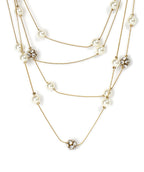 Gold-Polished Alloy Pearl And Stones Ball Necklace - The Pari | Grocsy