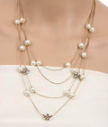 Gold-Polished Alloy Pearl And Stones Ball Necklace - The Pari | Grocsy