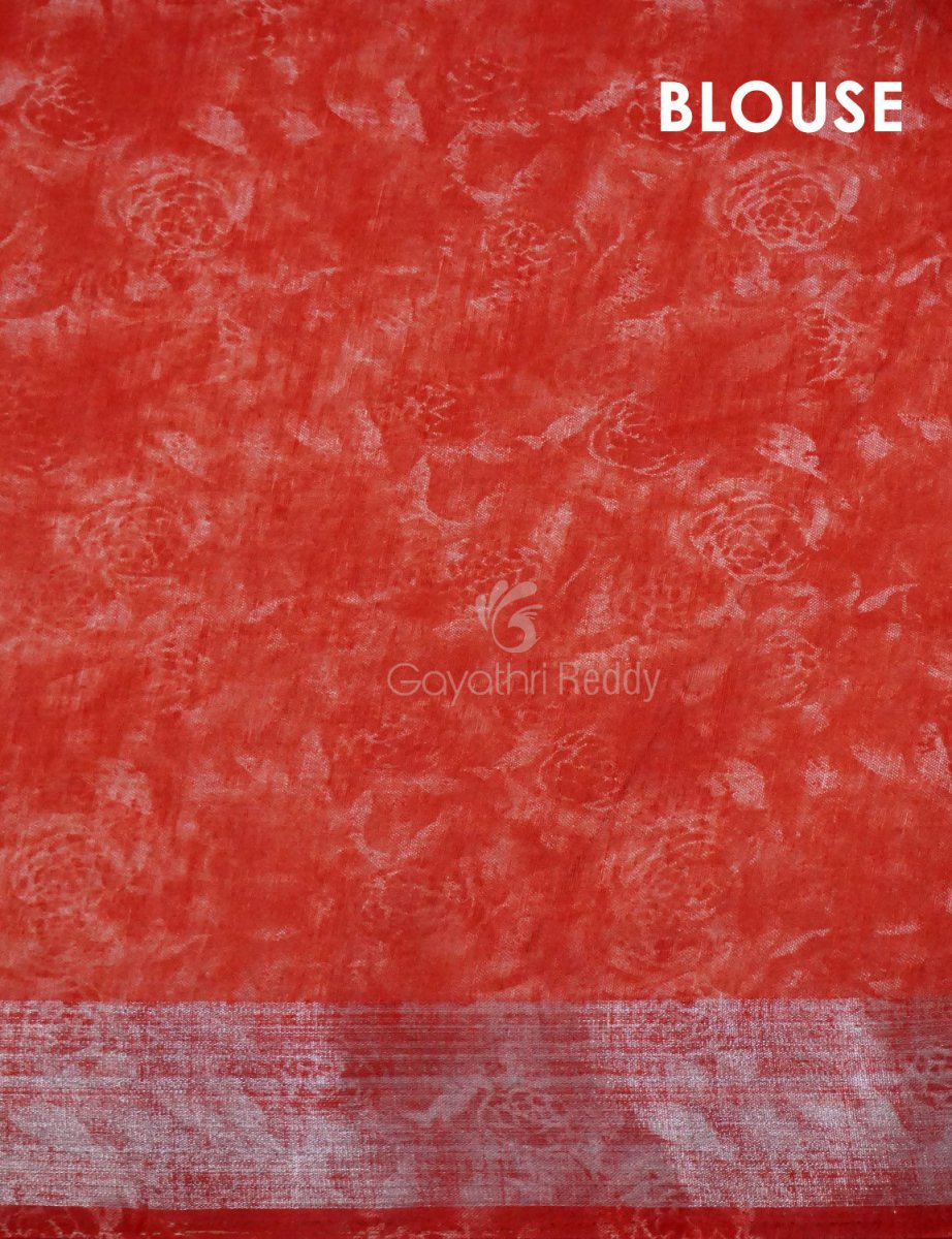 Baby Apple Green Colour Floral Printed Semi Chanderi Saree By Gayathri Reddy Designer Studio | Grocsy