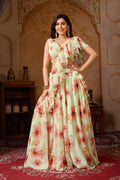 Lorenvalley Fashion Pista Georgette with Digital Printed Lehenga Choli with Dupatta | Grocsy