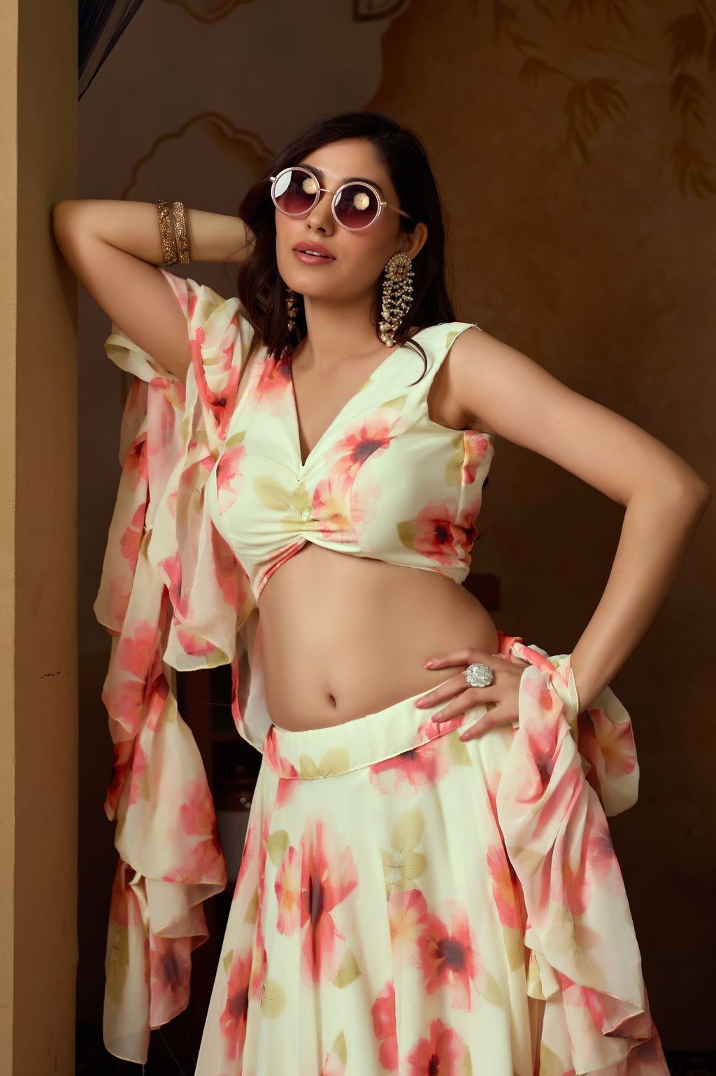 Lorenvalley Fashion Pista Georgette with Digital Printed Lehenga Choli with Dupatta | Grocsy