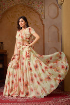 Lorenvalley Fashion Pista Georgette with Digital Printed Lehenga Choli with Dupatta | Grocsy