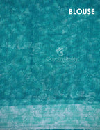 Shades of Apple Green With Turquoise Green Blouse Floral Design Semi Chanderi Saree By Gayathri Reddy Designer Studio | Grocsy