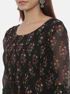 Souchii Women Black Printed Fit And Flare Beautiful Dress | Grocsy
