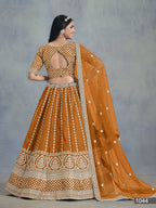 Anaita Orange Embroidered Art Silk Lehenga Choli With Blouse | Grocsy