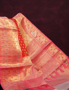 Shades Of Red Colour Banaras Borders And Creeper Design Semi Silk Saree By Gayathri Reddy Designer Studio | Grocsy