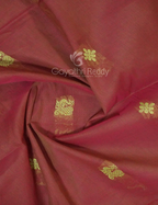 Kalanetha Shades of Red Rust Pure Kanchi Cotton Saree With Kanchi Traditional Border By Gayathri Reddy Designer Studio | Grocsy