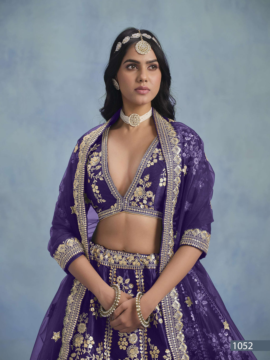 Anaita Purple Embroidered Heavy Art Silk Designer Lehenga With Blouse | Grocsy