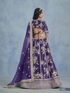 Anaita Purple Embroidered Heavy Art Silk Designer Lehenga With Blouse | Grocsy
