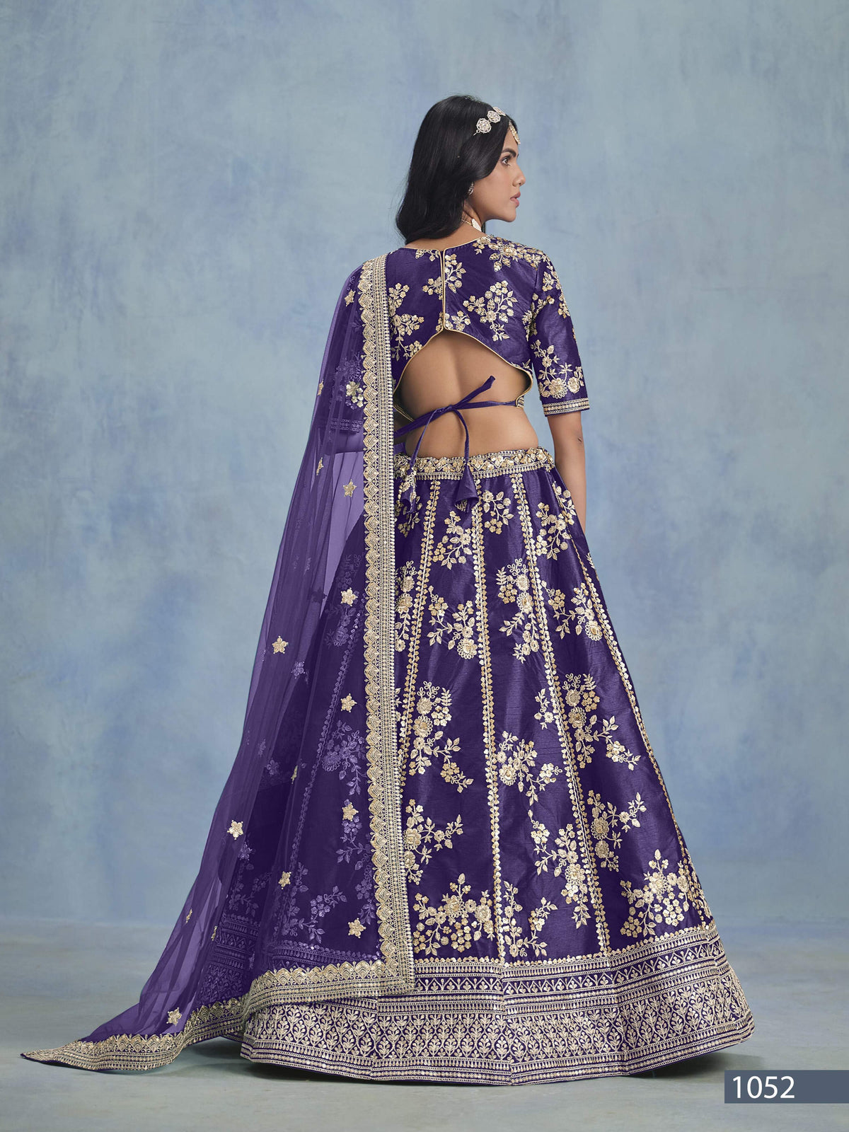 Anaita Purple Embroidered Heavy Art Silk Designer Lehenga With Blouse | Grocsy