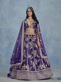 Anaita Purple Embroidered Heavy Art Silk Designer Lehenga With Blouse | Grocsy