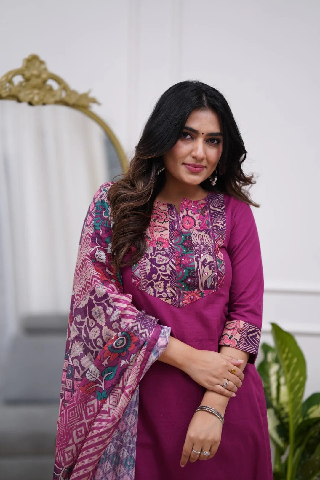 Vegaa Fashion Purple Rayon Printed Salwar Suit | Grocsy