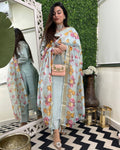 Vegaa Fashion Sky Blue Chanderi Silk Embroidered Salwar Suit | Grocsy