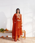 Vegaa Fashion Orange Vichitra Silk Embroidered Salwar Suit | Grocsy