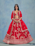 Anaita Red Embroidered Heavy Art Silk Designer Lehenga With Blouse | Grocsy