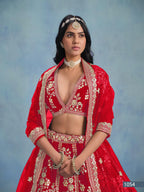 Anaita Red Embroidered Heavy Art Silk Designer Lehenga With Blouse | Grocsy